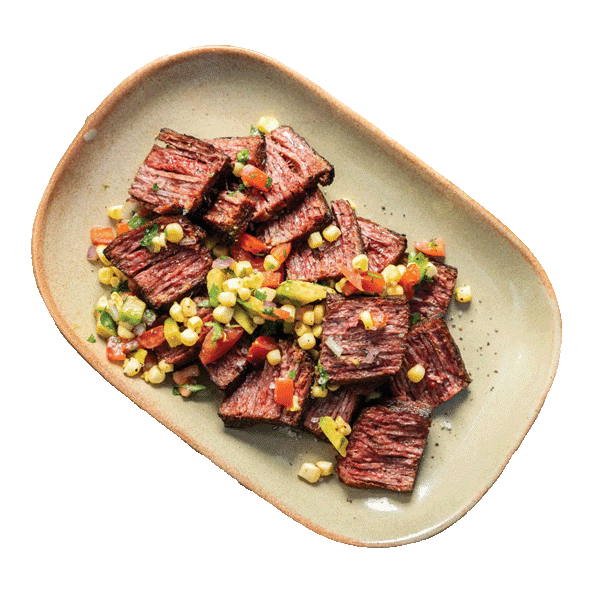 Gegrilltes Redefine Flank Steak mit Mais-Salsa 