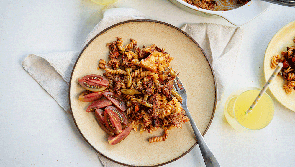 Gratin de Pâtes et Bœuf Effiloché