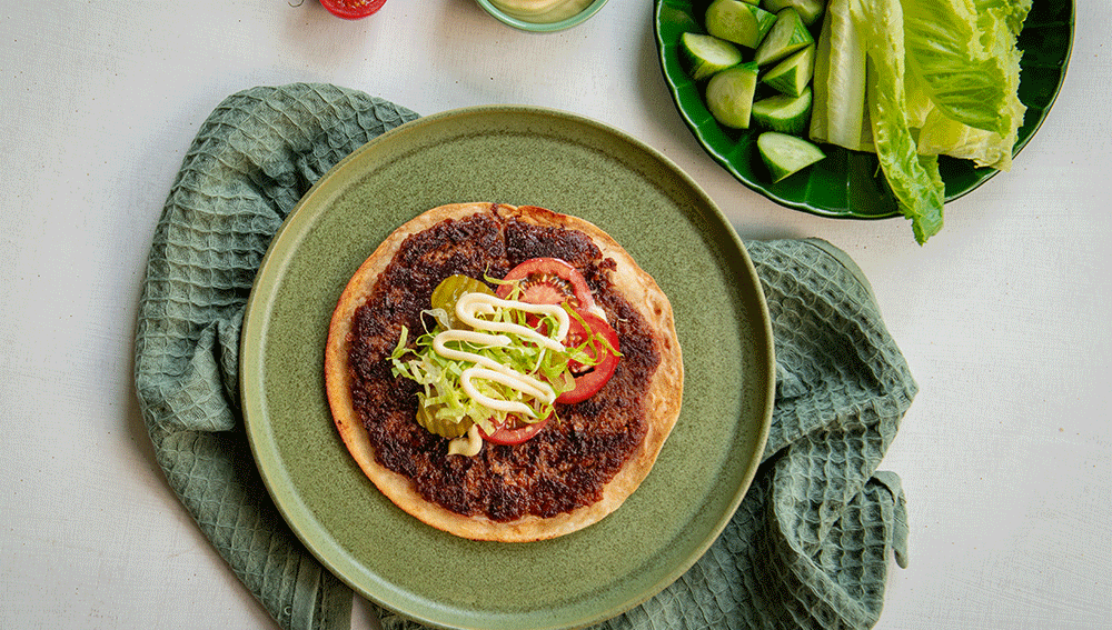 Smash-burger in een tortilla