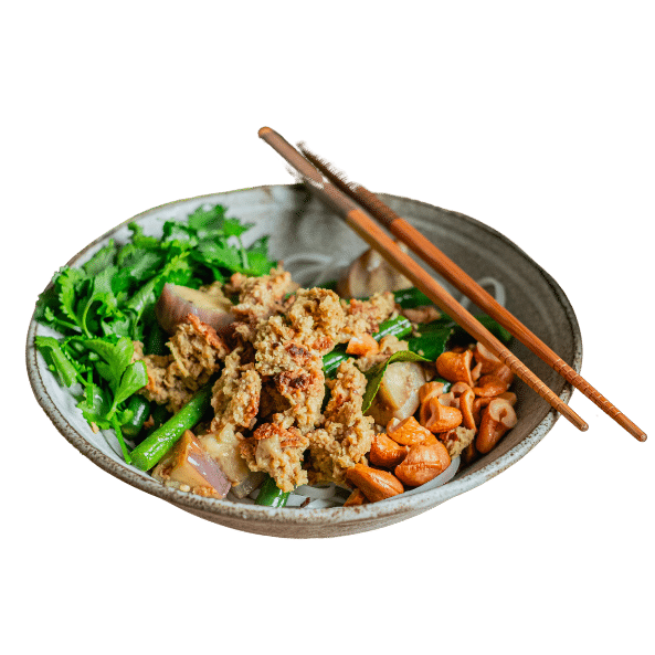 Groene curry met plantaardig gehakt