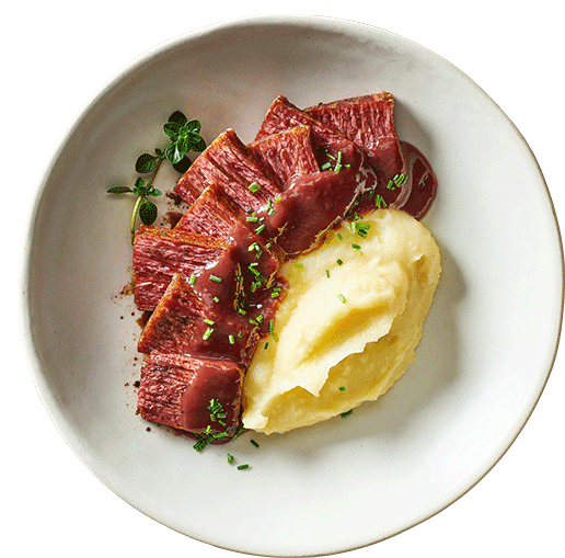 Flank Steak with Mashed Potatoes