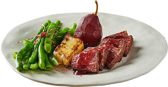 Steak with Red Port Sauce 