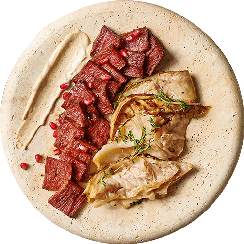 French-Style Flank Steak with Roasted Cabbage